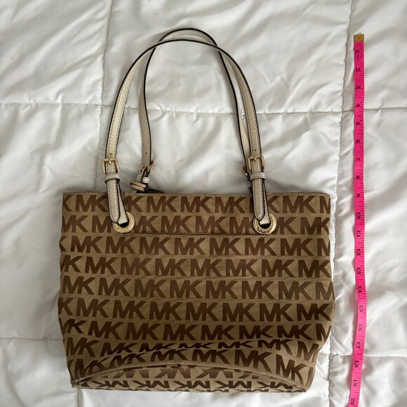 MICHAEL Michael Kors Brown Signature Jet Set Canvas Tote Shoulder Bag - Picture 8 of 10